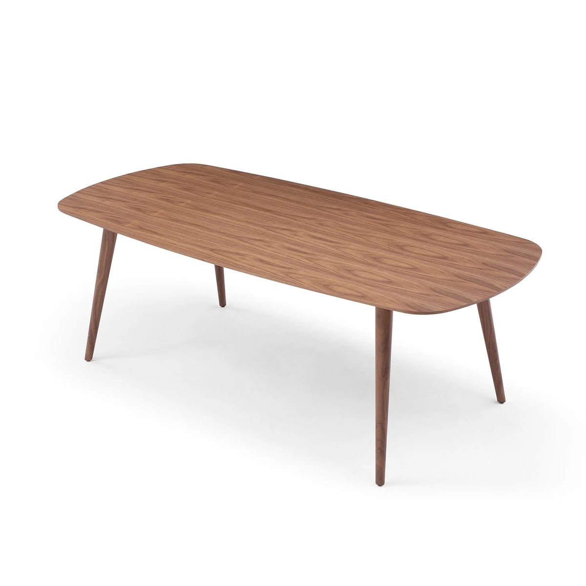 Large Walnut Wood Dining Table with Solid Wood Legs J3691