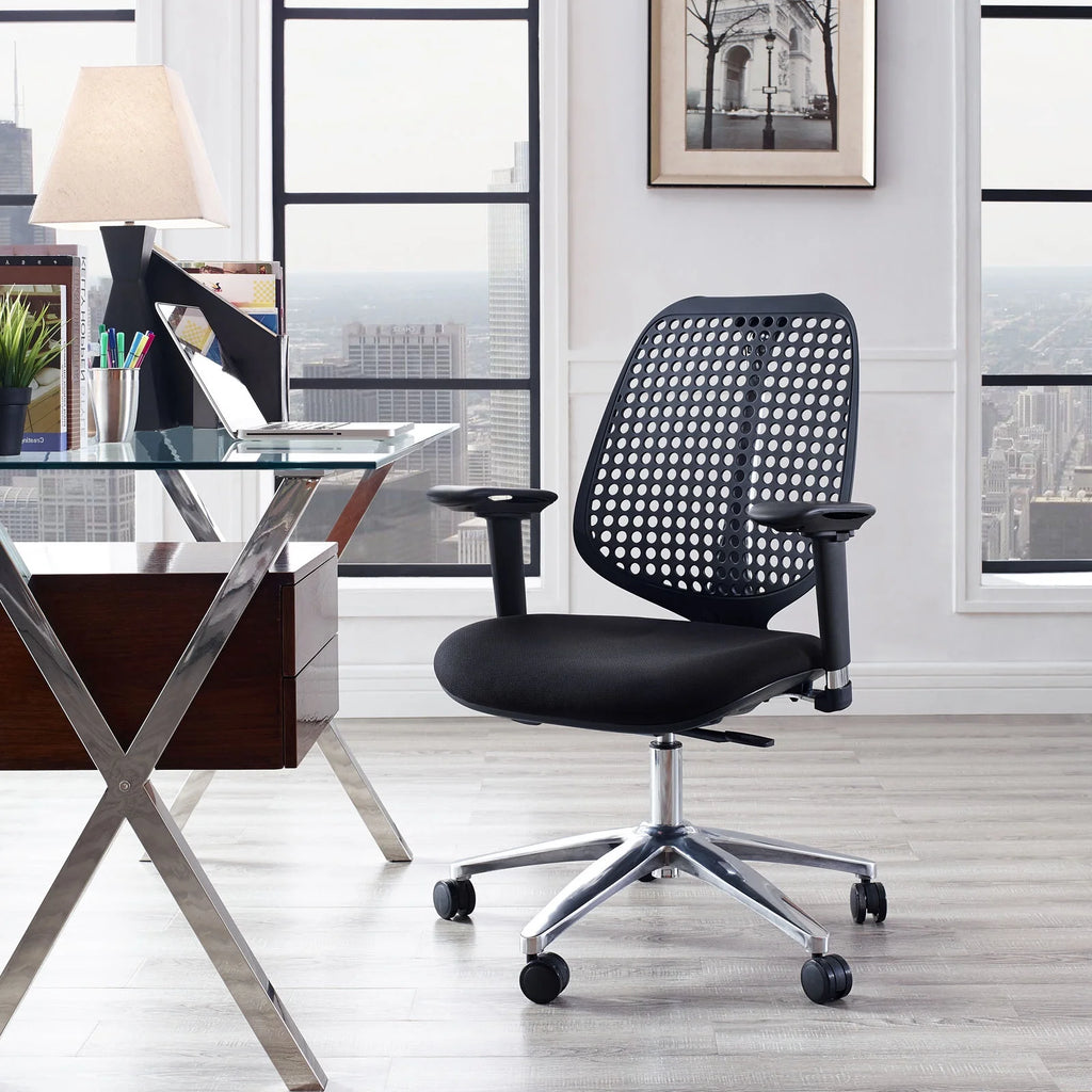 Black Fabric Office Chair D121