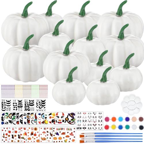 36 Sets White Plastic Pumpkin Painting Kits X74382