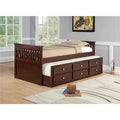 Twin Dark Cappuccino Trundle Bed with Storage Z376
