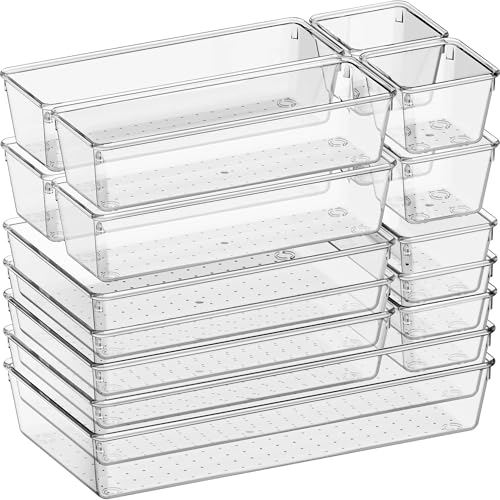 26 Pack Clear Plastic Drawer Organizer Bins K143927