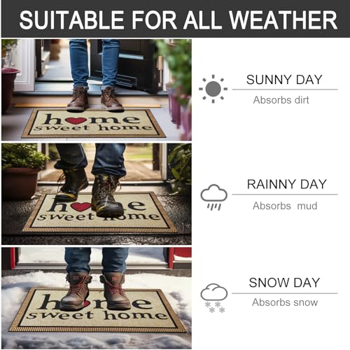 Welcome Mat 17x 30 Inch Non Slip Rubber Back Door Mat Q104408