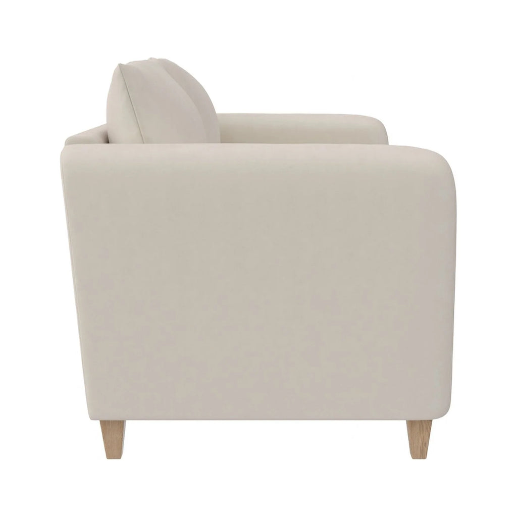Ivory Velvet Channel Tufted Sofa B7163