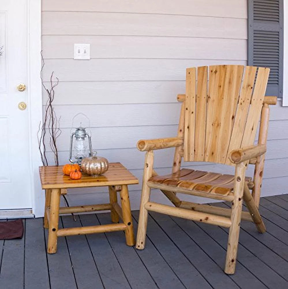 Outdoor Wood End Table Natural L190672