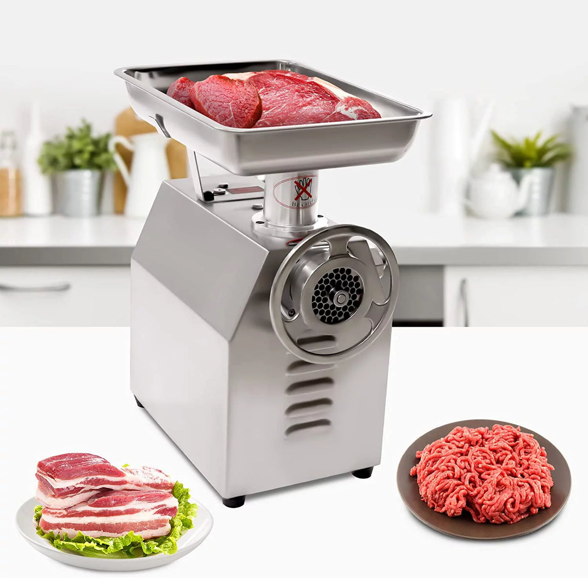 Commercial Electric Meat Grinder Stainless Steel 1100W W396546