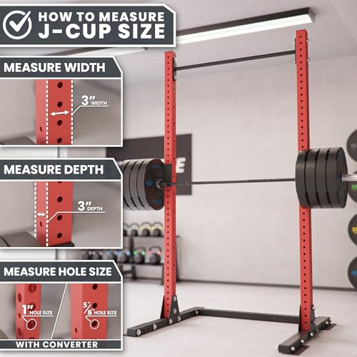 J-Hooks for Power and Squat Racks, 2x2, 2x3 and 3x3, Sold in Pairs D11530