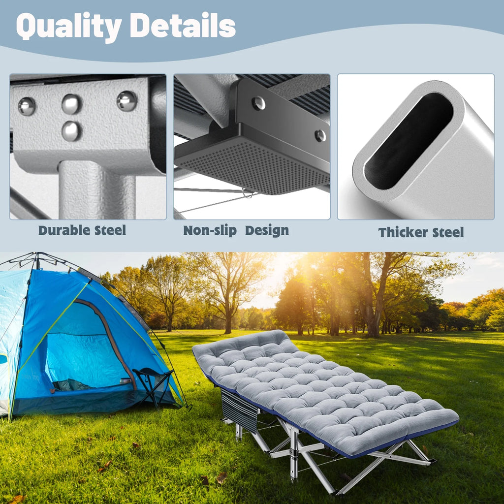 75'' Portable Folding Bed with Mattress & Carrying Bag N47536