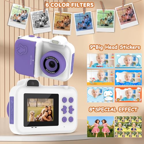 Instant Print Kids Camera 1080P HD Dual-Lens with 32G Card X8630