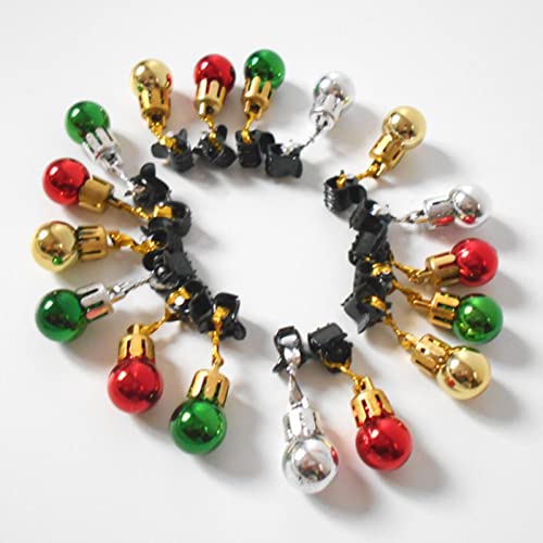 12PCS Christmas Bulb Beads Beard Ornament with Clip Z13012