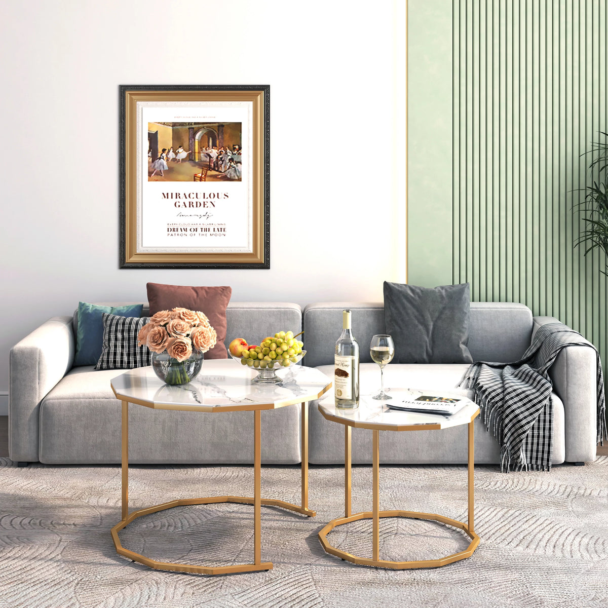White Marble Coffee Table 12 gon Shape L539960