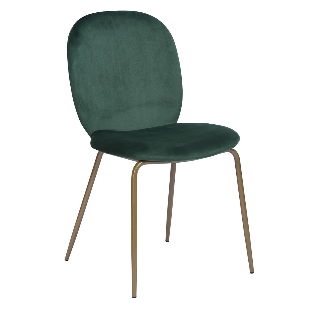 Green Velvet Upholstered Dining Chairs Set of 2 N3371