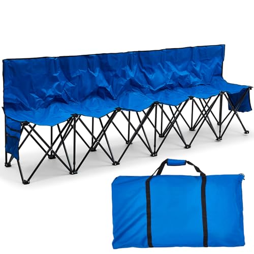 6 Seats Folding Soccer Bench Chair with Storage Bag Z198