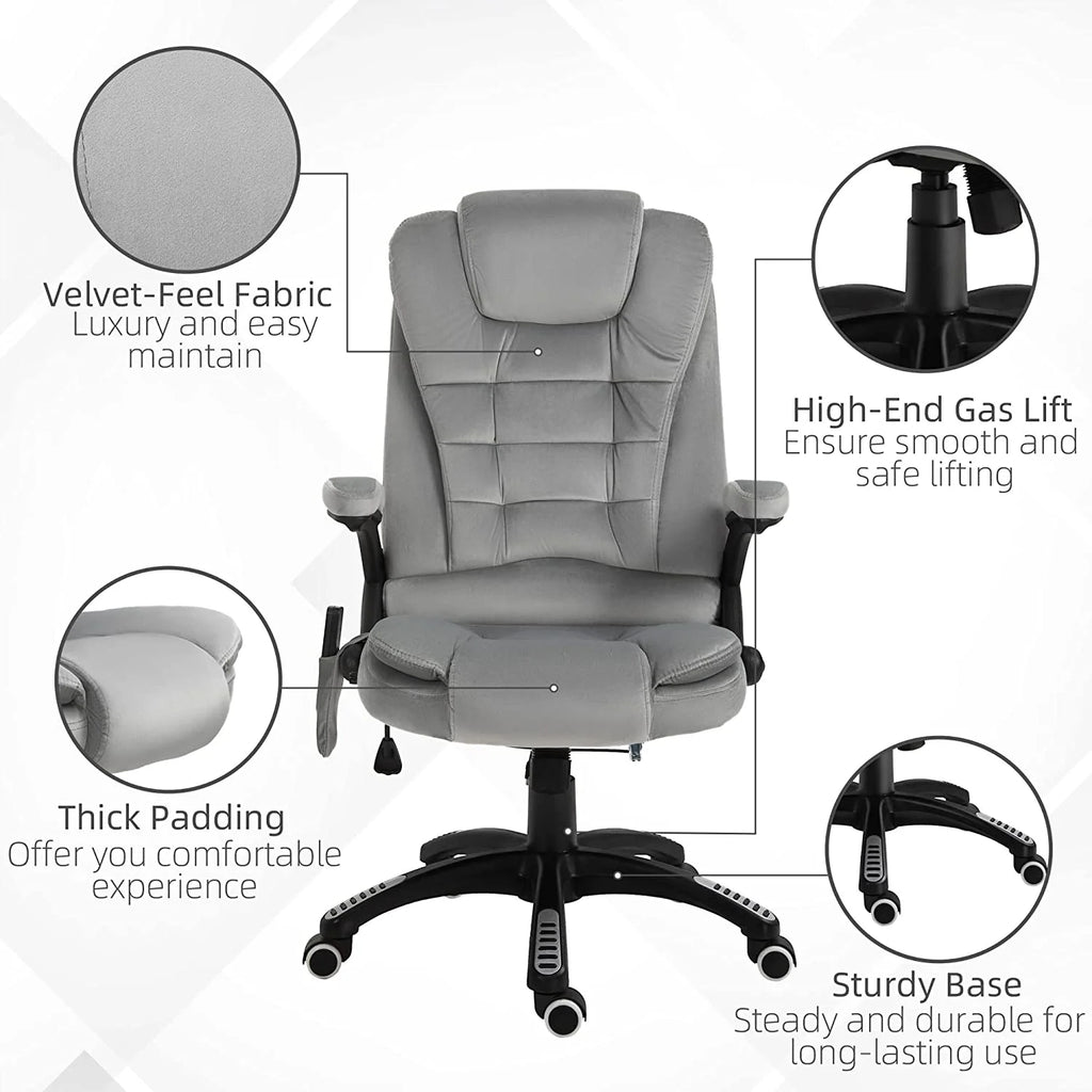 Gray Velvet Reclining Office Chair B38438