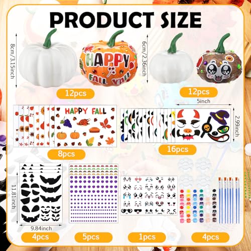 36 Sets White Plastic Pumpkin Painting Kits X74382