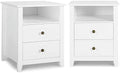 Black Wood Nightstand Set with Drawers A388060