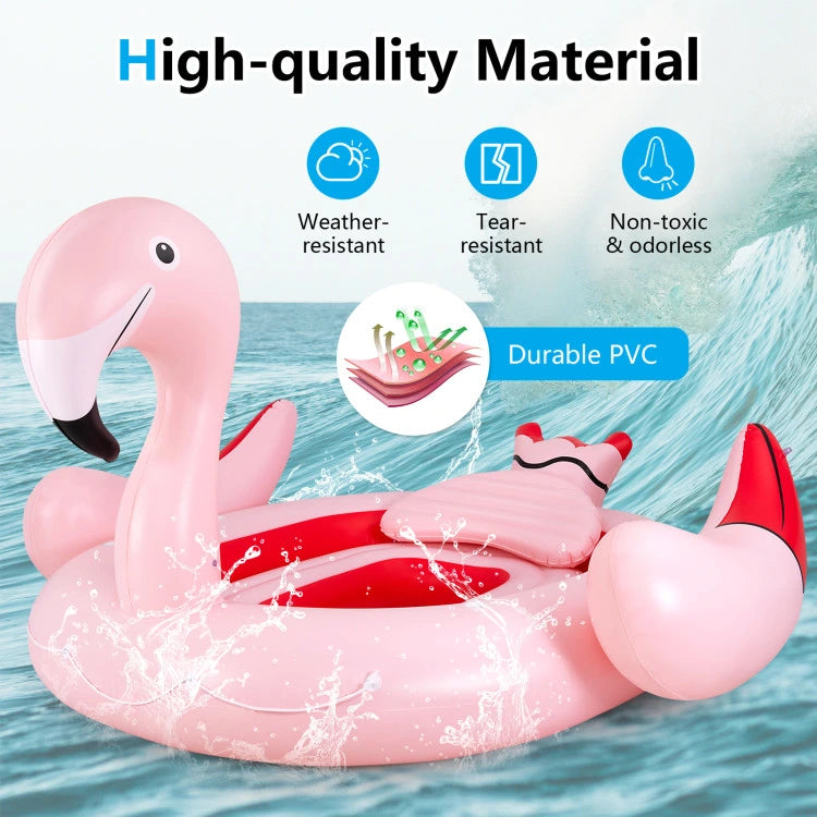 6 People Inflatable Floating Island with 6 Cup Holders Q77966