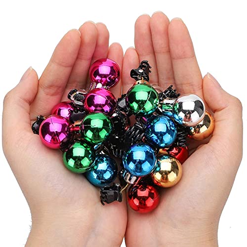 12PCS Christmas Bulb Beads Beard Ornament with Clip Z13012