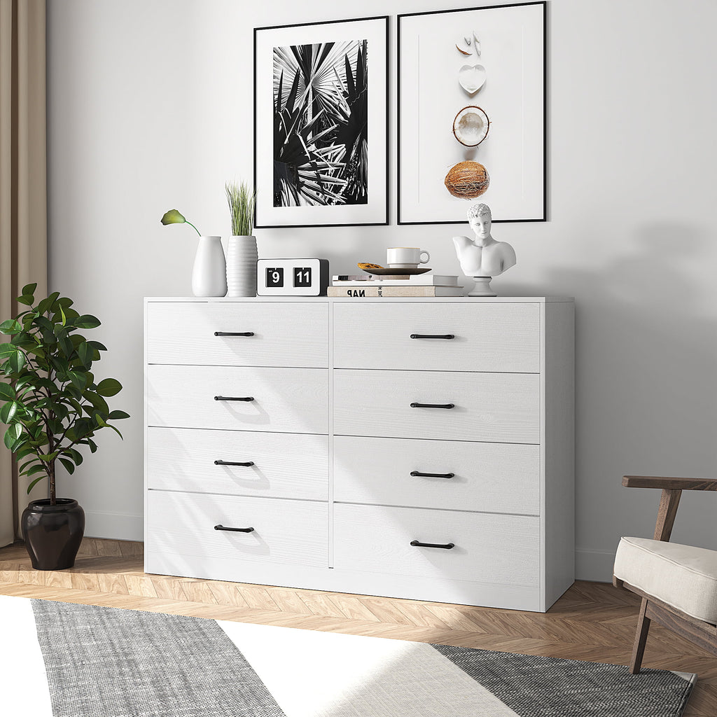 White 8 Drawer Wood Dresser H6321