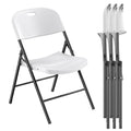 Heavy Duty Plastic Folding Chair with Steel Frame, White, 4 Pack N366408