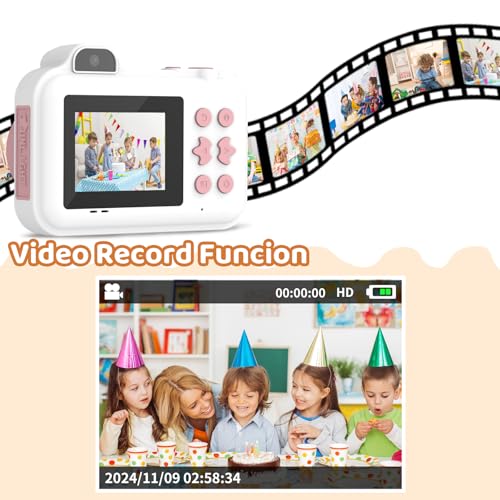 Instant Print Kids Camera 1080P HD Dual-Lens with 32G Card X8630