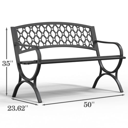 Heavy-Duty Weatherproof Metal Garden Bench Y71219