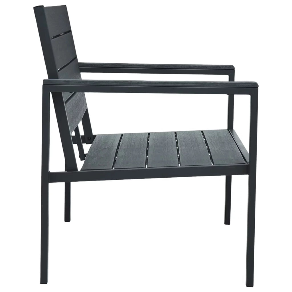 HDPE Outdoor Bench with Backrest and Armrest I24064