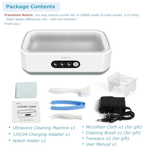 49kHz Ultrasonic Jewelry Cleaner, 22 oz Stainless Steel Tank B910640