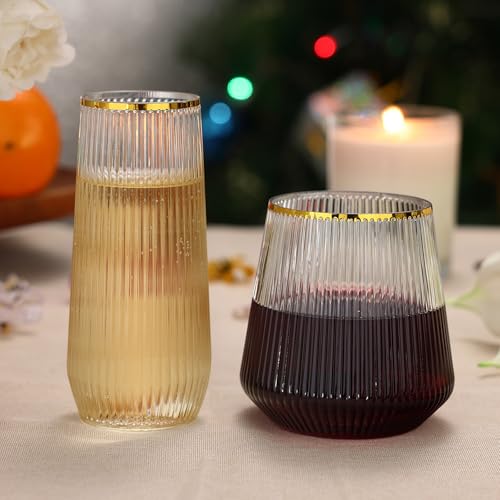 48 Pack Plastic Stemless Glasses H925