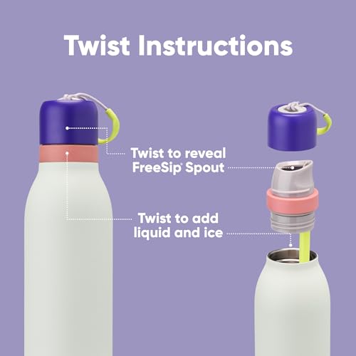 24-oz Insulated Stainless Steel Water Bottle with Straw S664