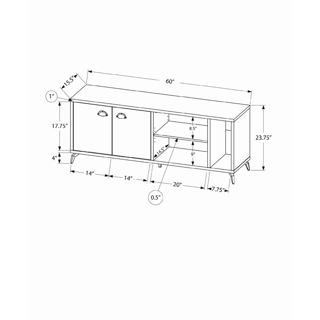 60 in. Tv Stand with 2 Doors and 3 Shelves L5618