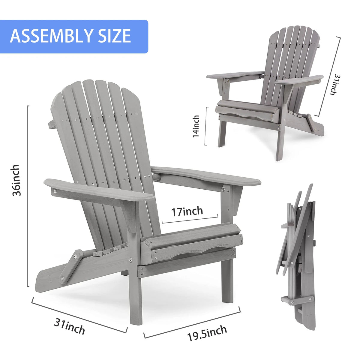 Folding Weather Resistant Adirondack Chair J62540