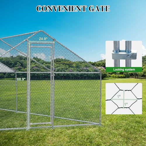 13×10 FT Metal Chicken Coop with Waterproof Cover X846077