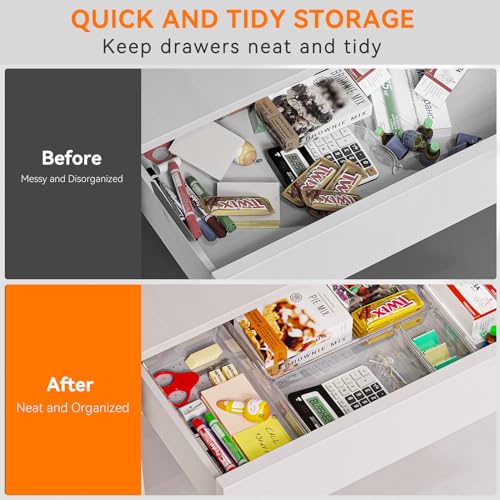 26 Pack Clear Plastic Drawer Organizer Bins K143927