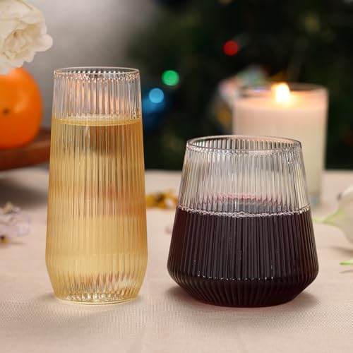 48 Pack Plastic Stemless Glasses H925