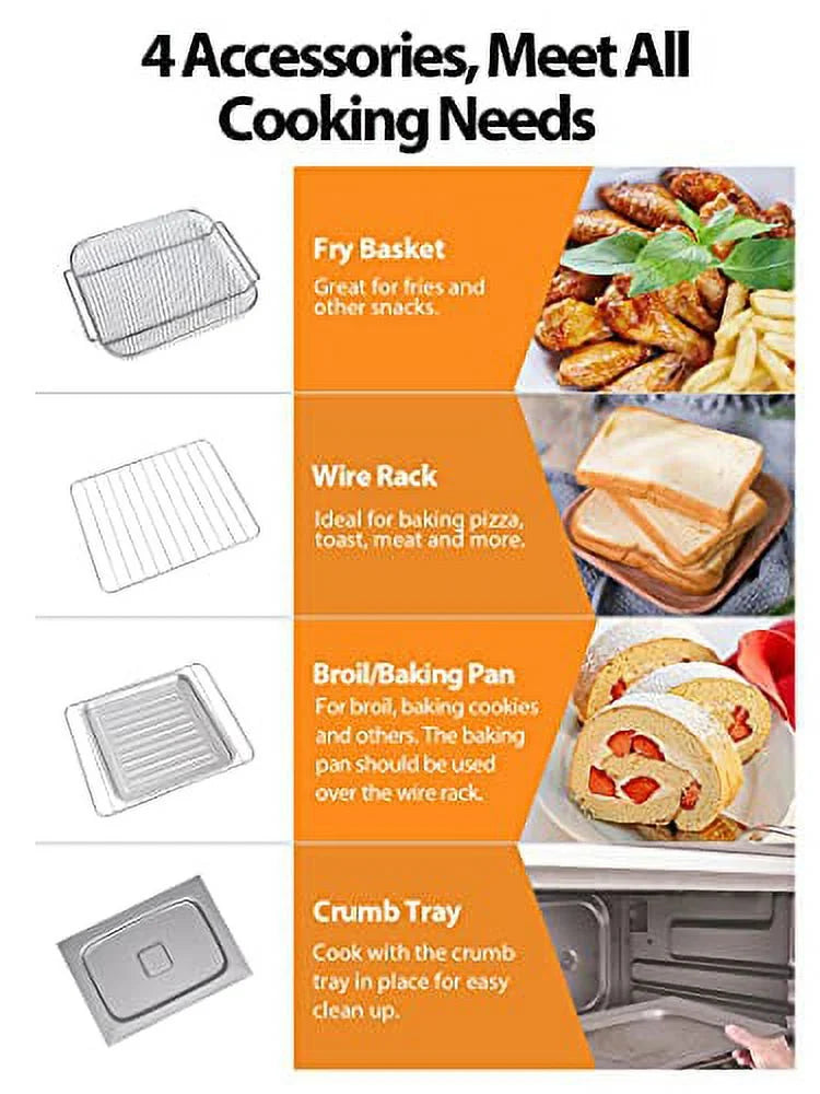 19 Quart 7-in-1 Air Fryer Toaster Oven with 4 Accessories I44968