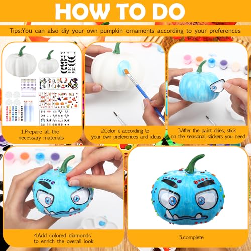 36 Sets White Plastic Pumpkin Painting Kits X74382