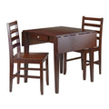 3-Pc Drop Leaf Table & Ladder Back Chairs Dining Set G146