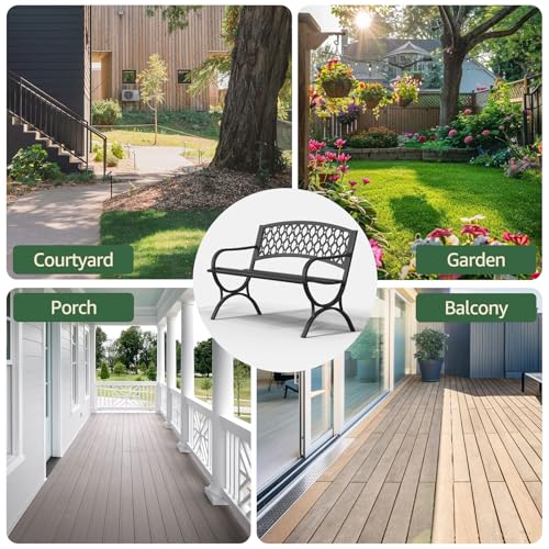 Heavy-Duty Weatherproof Metal Garden Bench Y71219