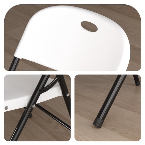 Heavy Duty Plastic Folding Chair with Steel Frame, White, 4 Pack N366408