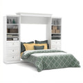 Queen Murphy Bed with 2 Organizers and Drawers in White U13082