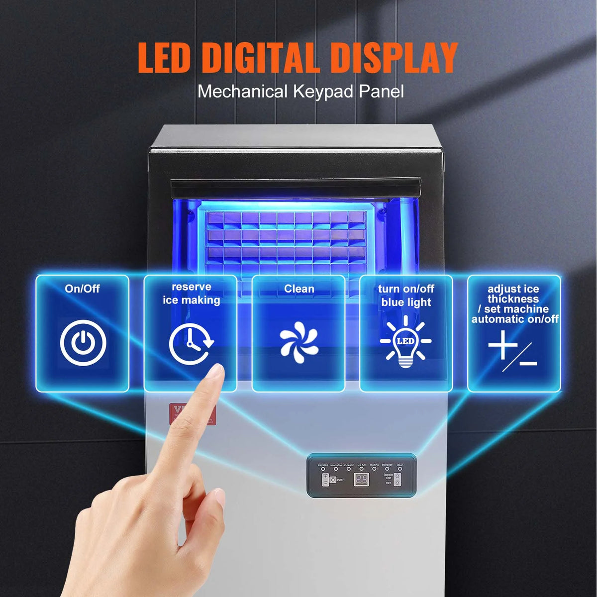 Commercial Ice Maker 80lbs/24H 40 Ice Cubes U67202