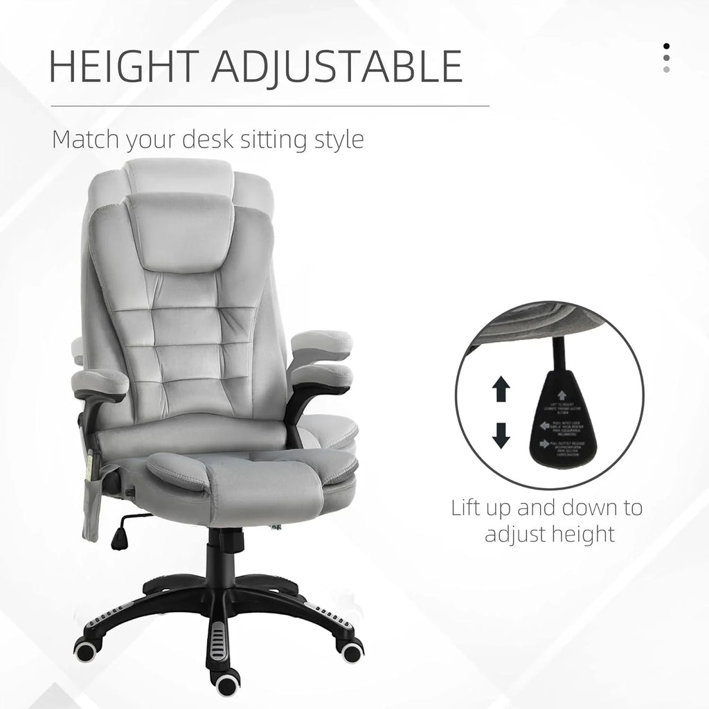 Gray Velvet Reclining Office Chair B38438