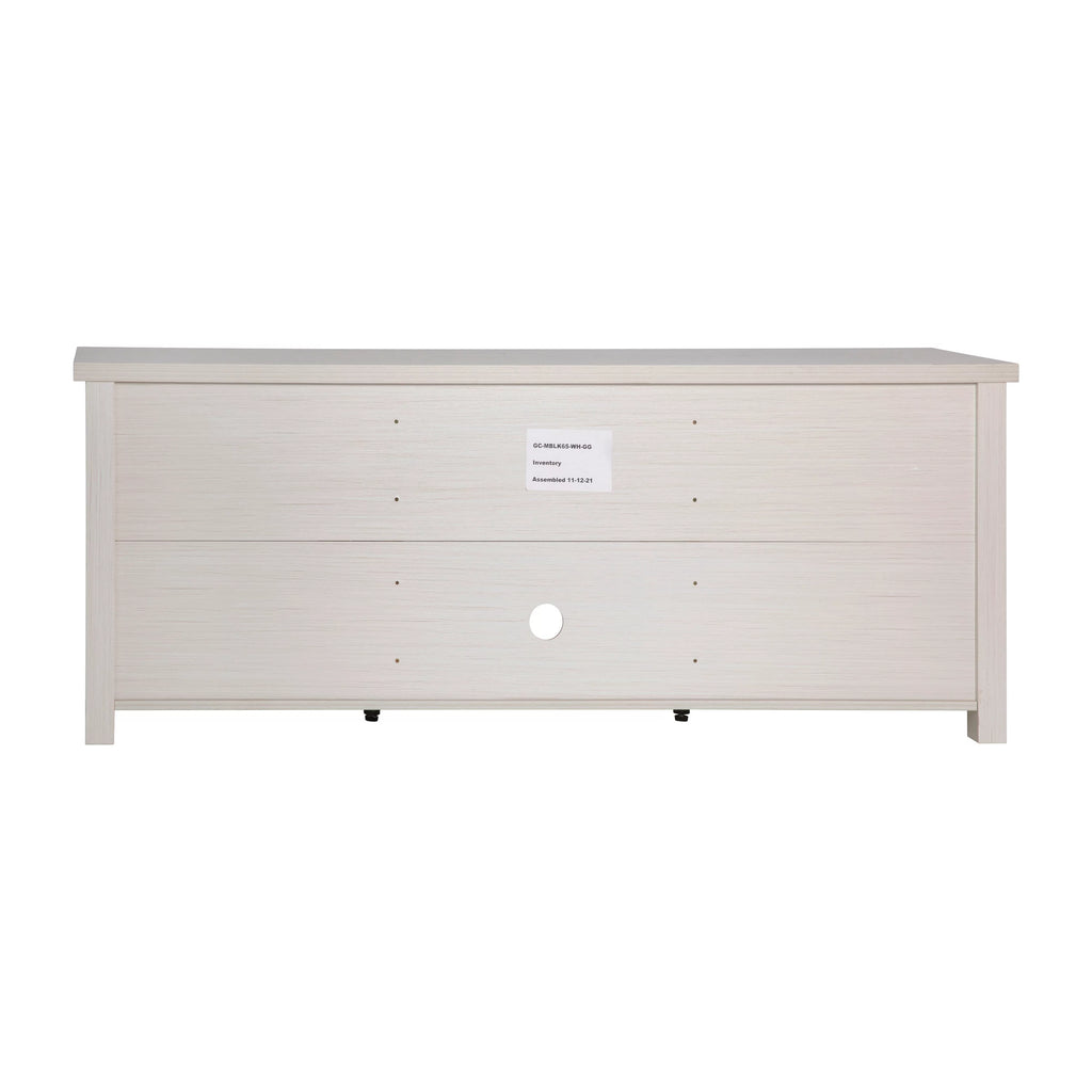 White Wash TV Stand with Glass Doors and Adjustable Shelves L393546