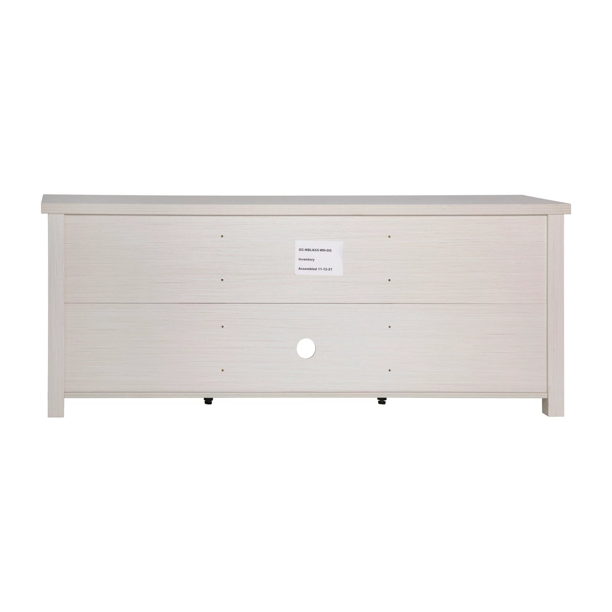 White Wash TV Stand with Glass Doors and Adjustable Shelves L393546