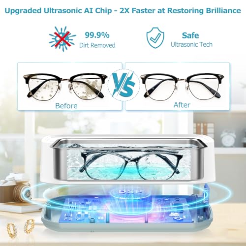 49kHz Ultrasonic Jewelry Cleaner, 22 oz Stainless Steel Tank B910640