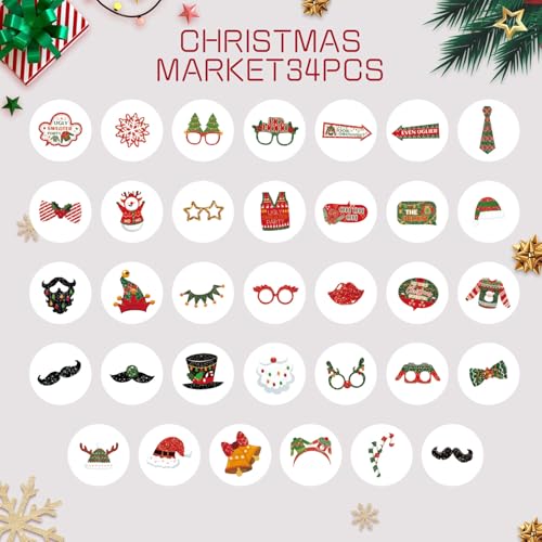 Christmas Photo Booth Props Set of 32 C467090
