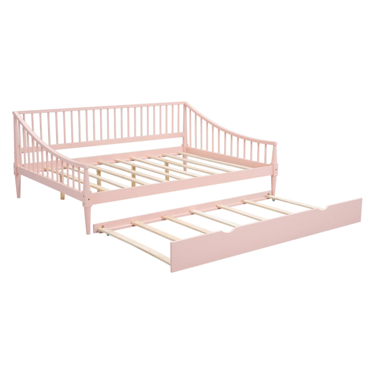 Pink Full Size Wood Daybed with Twin Trundle K97225
