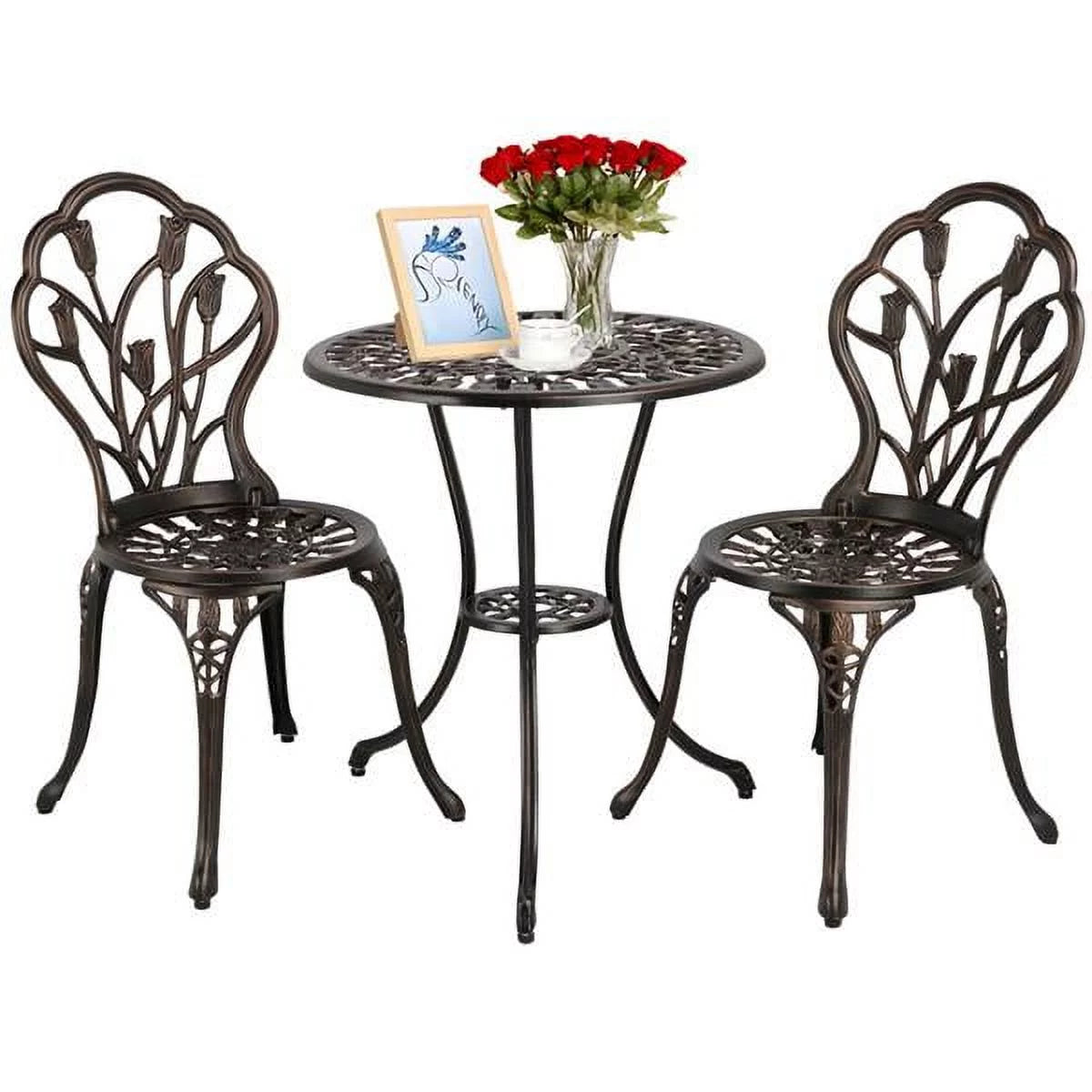 Aluminum 3-Piece Bistro Set with Table & Chairs F6648