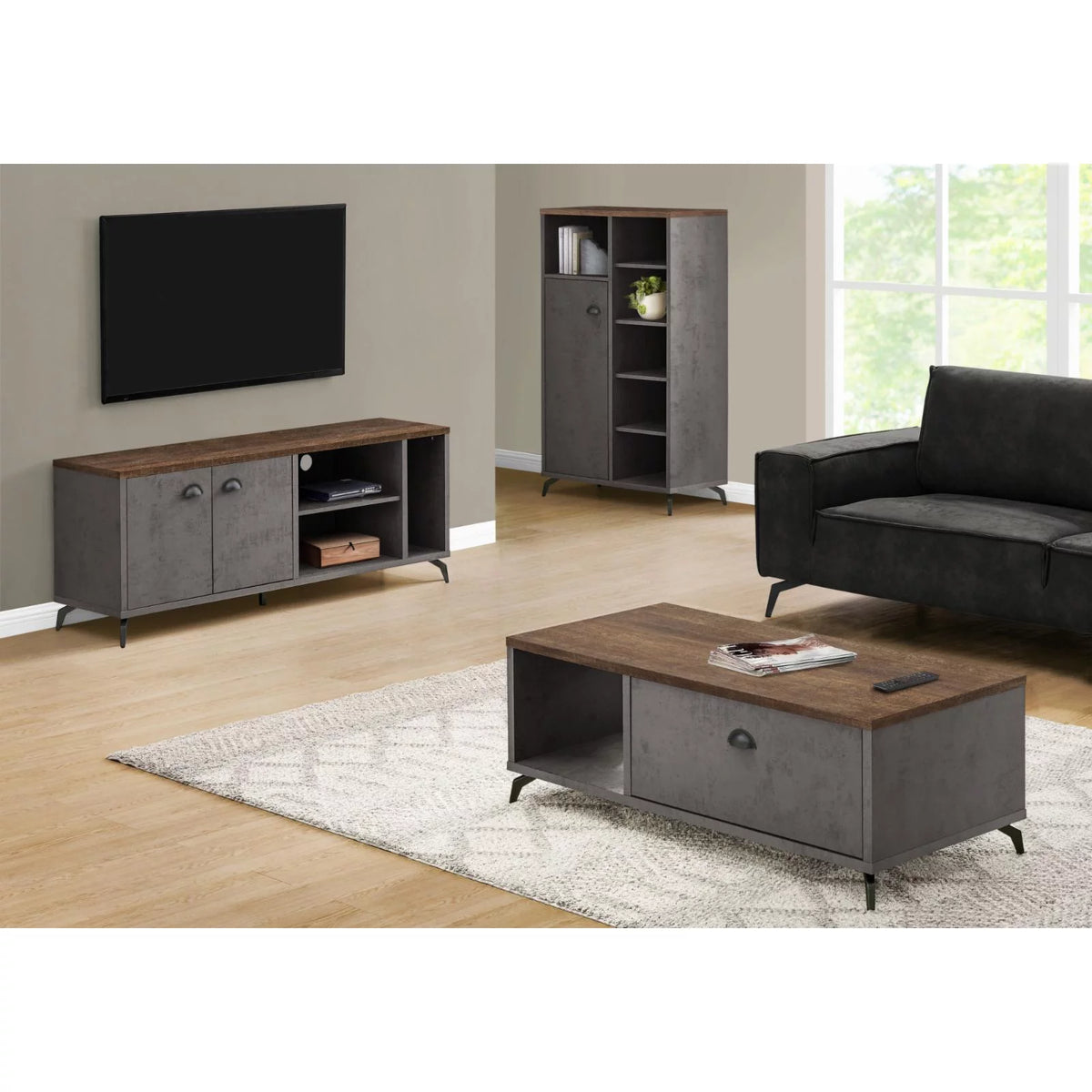 60 in. Tv Stand with 2 Doors and 3 Shelves L5618