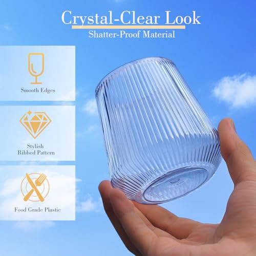 48 Pack Plastic Stemless Glasses H925